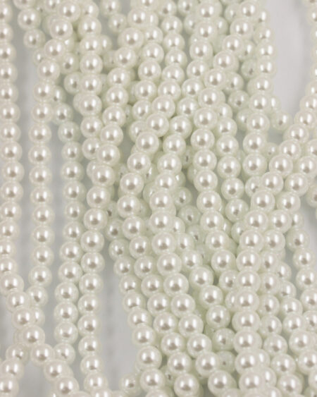Imitation glass pearl 6mm white