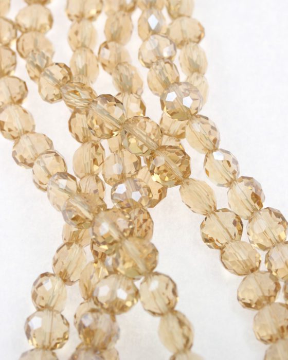 flat round crystal beads amber