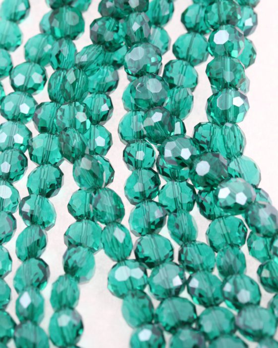 flat round crystal beads emerald