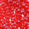 flat round crystal beads red