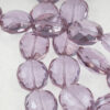 flat oval crystal beads violet