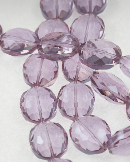 flat oval crystal beads violet