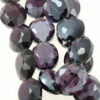 flat oval crystal beads purple