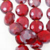 flat oval crystal beads red