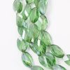 Cut crystal oval beads Chrysolite