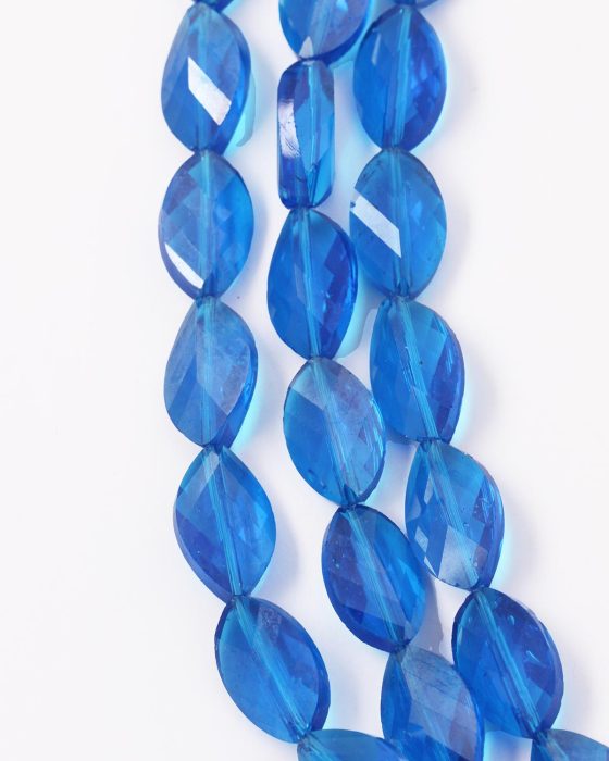 Cut crystal oval beads Dark Aqua
