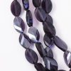 Cut crystal oval beads Purple