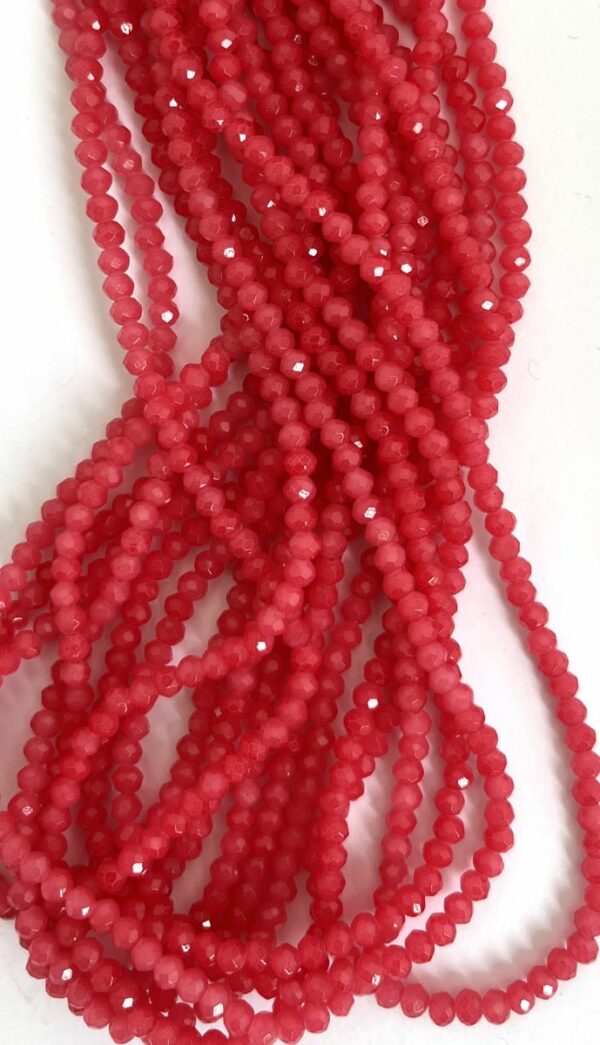 Faceted rondelles 3x4mm pink coral