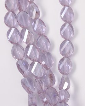 Cut crystal oval beads Violet