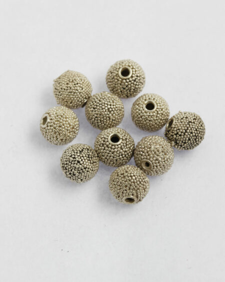 silver round granulated bead