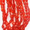 Flat faceted rectangle bead red