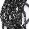 Flat faceted rectangle bead black