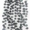 Faceted teardrop glass bead charcoal grey