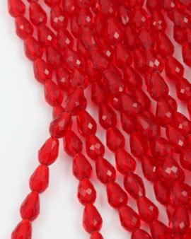 teardrop faceted bead red