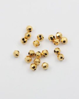 round faceted bead gold