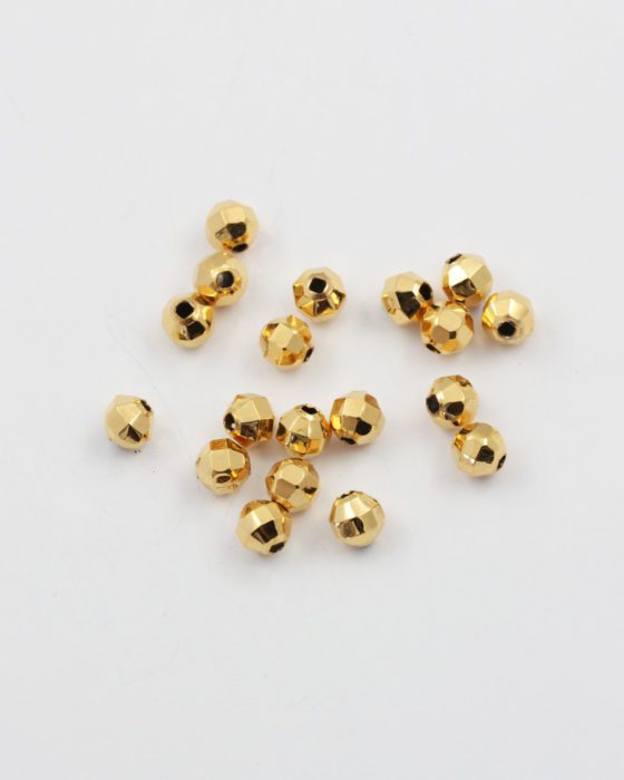 round faceted bead gold