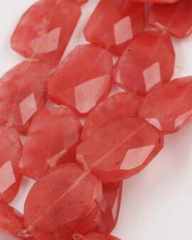 Irregular Faceted Glass Bead cherry quartz