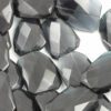 Irregular Faceted Glass Bead charcoal grey