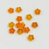 Pressed glass flower shape 8x3mm Orange