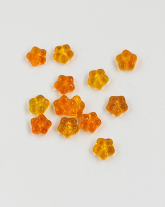 Pressed glass flower shape 8x3mm Orange