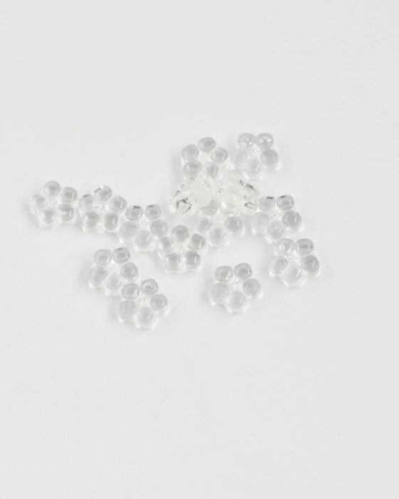 Pressed glass flower shape 8x3mm Clear