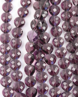 Faceted Glass Hearts 10mm Amethyst