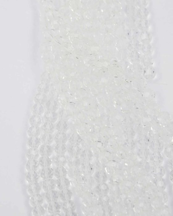 Faceted round glass bead 8mm clear