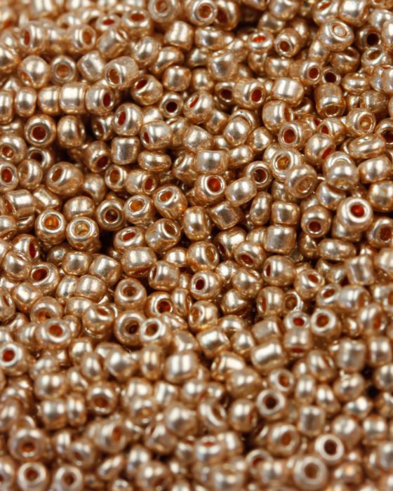 Seed bead metallic effect gold