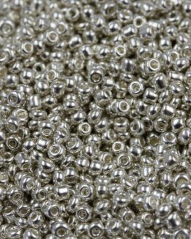 Seed bead metallic effect silver