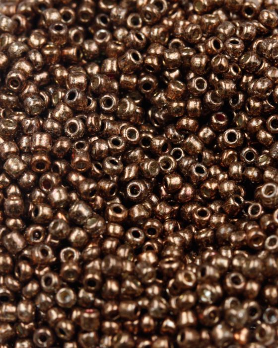 Seed bead metallic effect bronze
