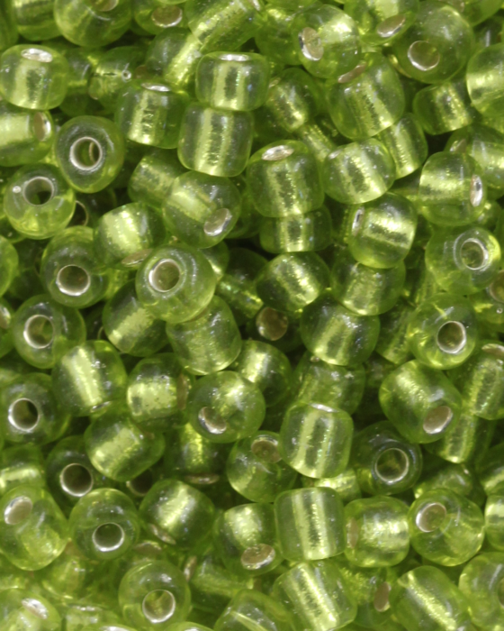 Seed beads size 6 Silver Lined Lime