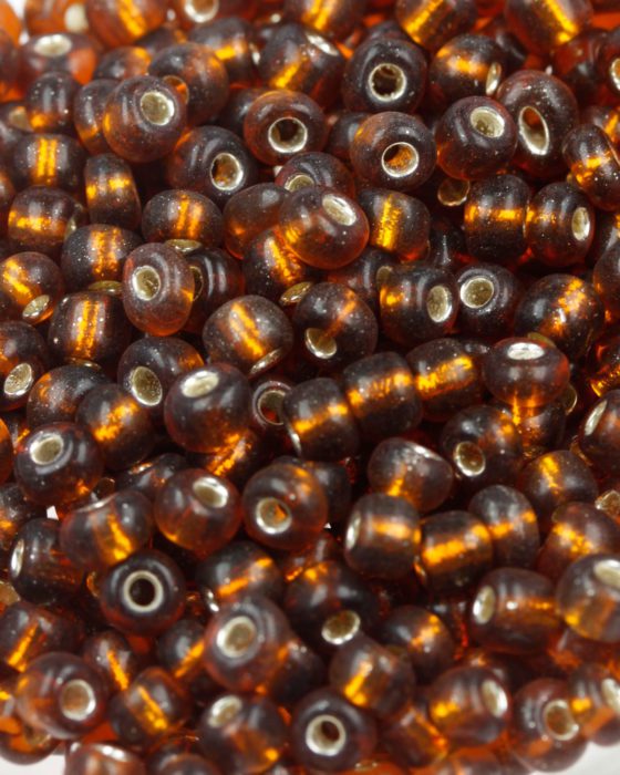 Silver lined Seed beads size 6 amber