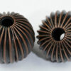 16 mm Round fluted hollow beads - Sold per pack of 20 beads