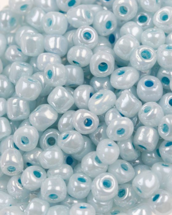 Opaque Seed beads size 6 Blue Pearly