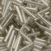 Bugle Beads 10 mm Clear Silver Lined
