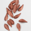 Plastic Leaf Shape 12x28mm, Metallic effect Bronze