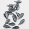 Plastic Leaf Shape 12x28mm, Metallic effect gunmetal