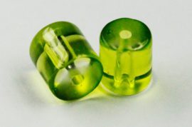 Pressed glass beads cylinder - Sold per pack of 20