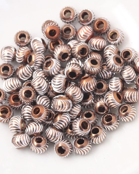 aluminium beads 6mm brown