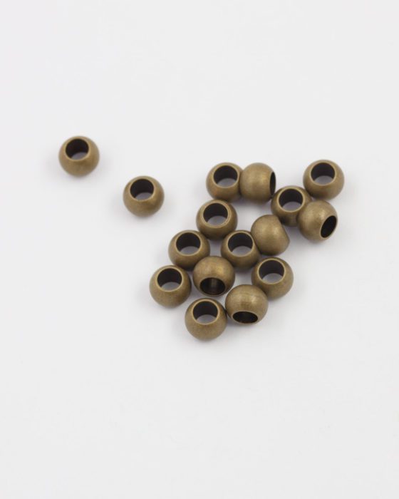 round metal beads 7mm antique brass