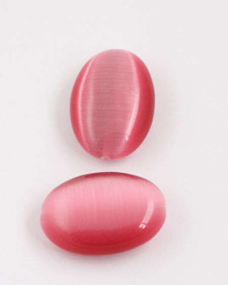 oval cat's eyes bead 40x28mm Pink