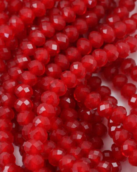 Faceted Rondelle Crystal 9x12mm Blood Red