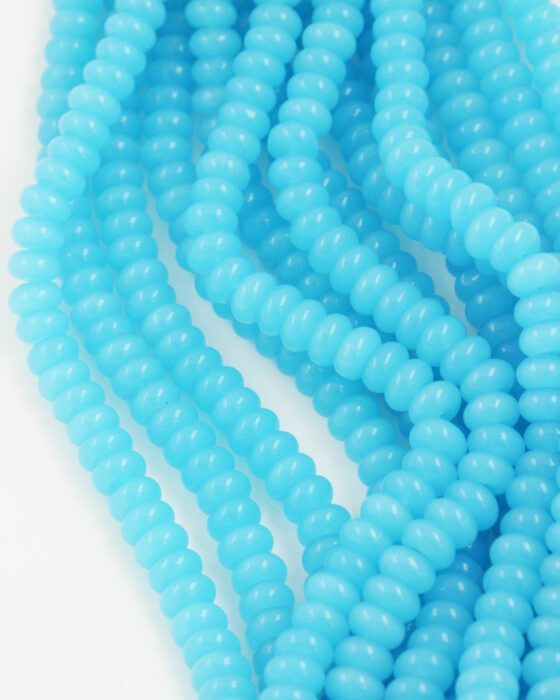 Disc Shape Glass Beads 7x11mm. Sold per strand approx 58 beads turquoise opal
