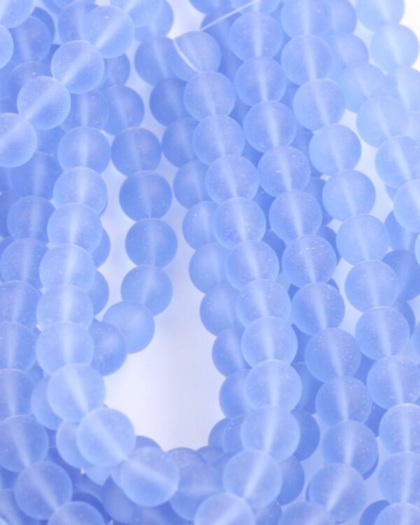 Frosted glass beads 10mm light blue