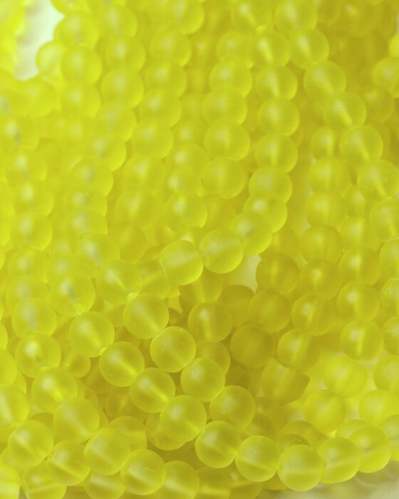 Frosted glass beads 8mm Lime