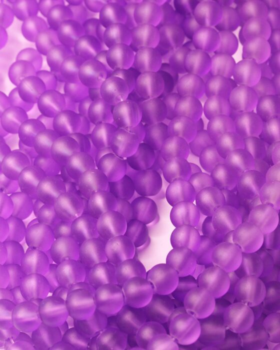 Frosted glass beads 8mm Purple