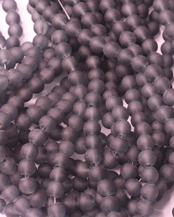 Frosted glass beads 8mm Grey