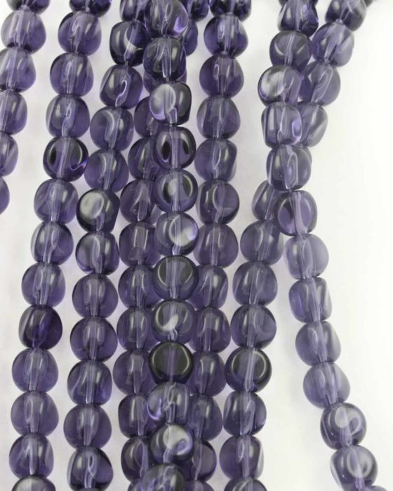 Three sided glass bead purple