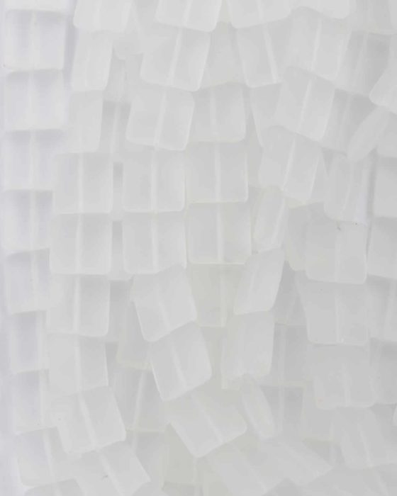Square cushion glass bead frosted clear