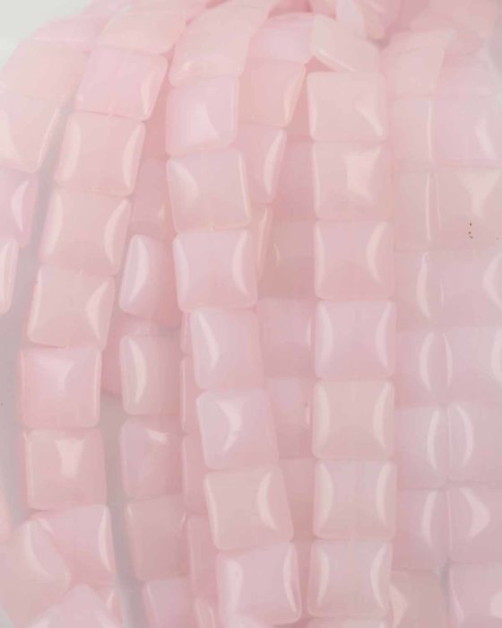 Square cushion glass bead pink